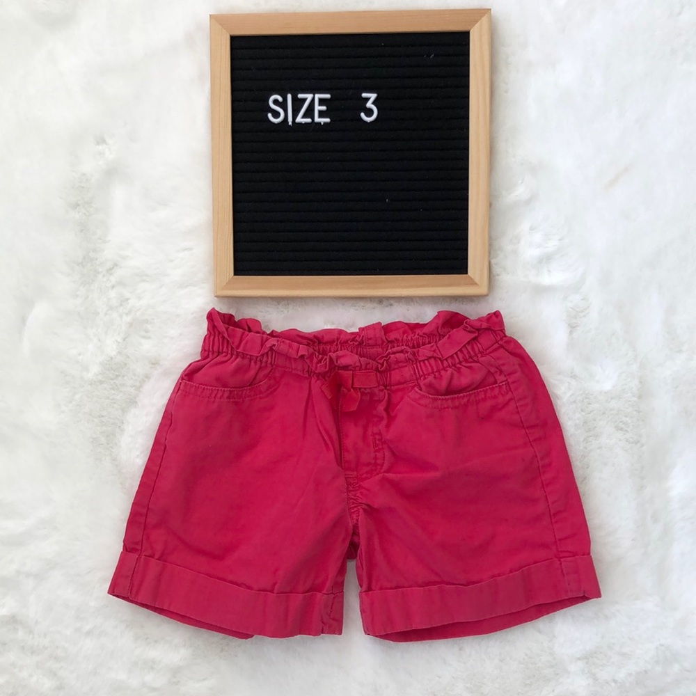 Gymboree pink rolled cuff cotton shorts size 3